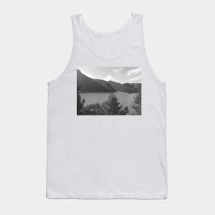 Landscape lake view and hills - Black and white photography Tank Top